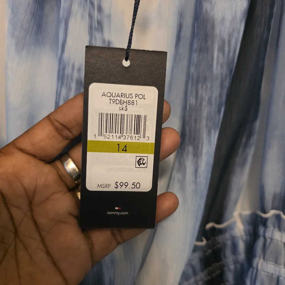 Tommy Hilfiger Blue and White Long Sleeve Dress - Picture 4 of 4